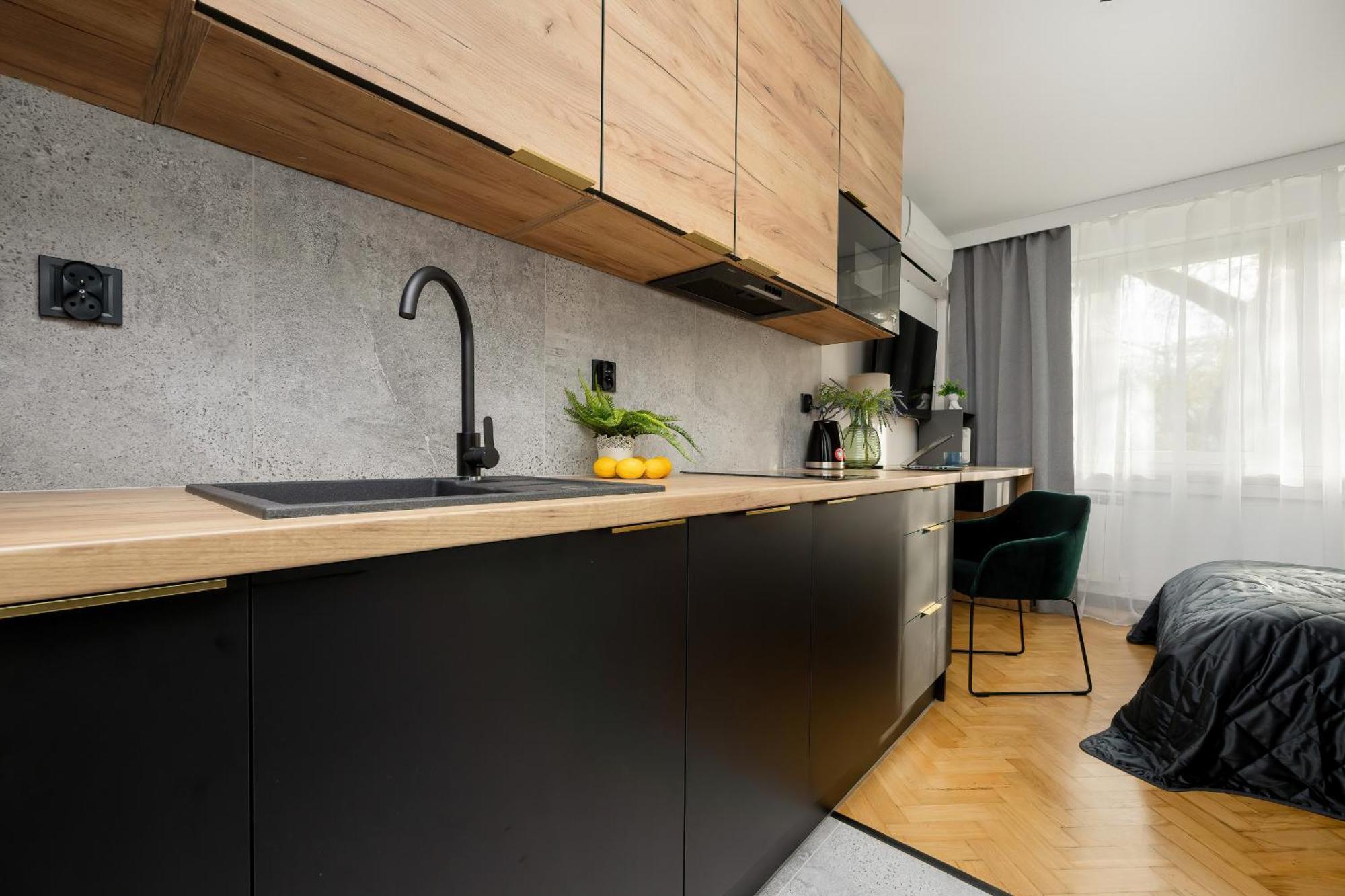 Modern Black & Wooden Apartment Warsaw Near The Airport By Noclegi Renters エクステリア 写真